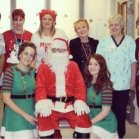 Santa and his elves at St Mark's Hospital
